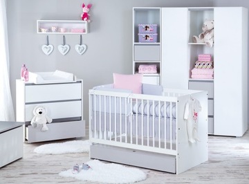 DALIA GREY COT KLUPŚ CONTAINER 140 + матрас