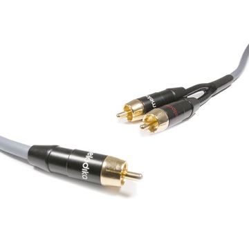 KABEL DO SUBWOOFERA TYPU Y 1x RCA - 2x RCA MELODIKA MDSWY20G GUNMETAL 2m