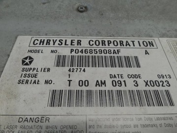 CHRYSLER PACIFICA 04 CD DVD ЧЕЙНДЖЕР P04685908AF