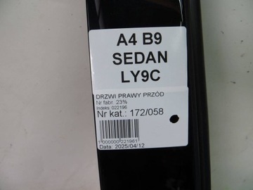 фото thumb №7, Audi a4 b9 дверь правый перед ly9c 15-