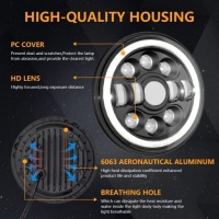 фото thumb №6, Led фары 7" 150w 15000lm 3000k+6000k 4 tryby, drl, do jeep, hummer