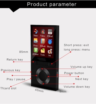 MP4-плеер B6 16 ГБ — Новинка — Bluetooth!