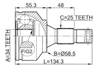 Шрус  полуось наружный citroen c4 2004-2011 febest Доставка, фото thumb