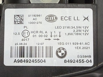 фото thumb №12, Bmw f20 f21 лампа led левая новая оригинал 8492455