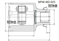 фото thumb №2, Nty npw-mz-025 набір шарнір, wał привідний