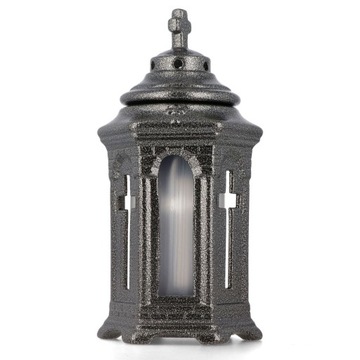 Керамическая часовенная свеча, серебро, 30 см.