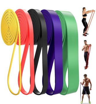 НАБОР ИЗ 5 лент POWER BAND EXERCISE RESISTANCE, прочная резина, фитнес-лента, 5 шт.