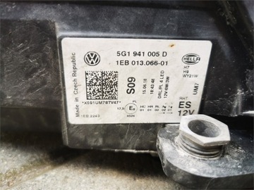 фото thumb №9, Vw golf vii рестайлінг лампа ліва перед звичайна + led європа демонтаж