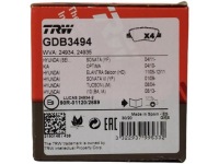 фото thumb №3, Trw гальмівні колодки гальмівні задня gdb3494