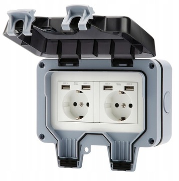 IP66 16A Водонепроницаемая электрическая розетка с USB