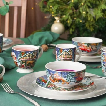 Фарфоровый рождественский салатник Altom Design Magic Village 14 см