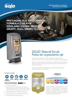 Чистящая паста для рук GOJO Natural Scrub, дозатор и сменный блок 2000 мл.