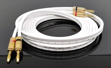 Norstone Cable W400 OFC 2x 4,0mm White Kabel głośnikowy z wtykami banan 1m