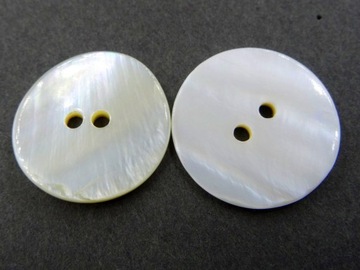 20mm Guziki AKOJA z masy perłowej BIAŁE PERŁOWE JASNE ECRU K404 18961
