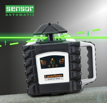 ROTATION LASER LASERLINER QUADRUM зеленый G 410 S комплект с рейкой и штативом