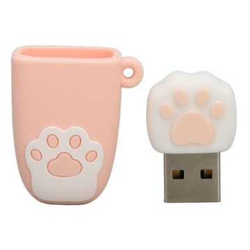 Флэш-накопитель в форме кошки, 128 ГБ, с вибрацией, USB 2.0, портативный, розовый