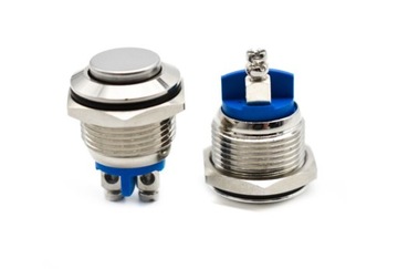 PRZYCISK wciskany włącznik wyłącznik przełącznik na panel 19 mm chrom stal