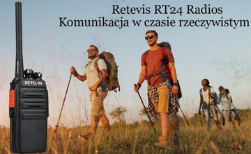 Retevis RT24 Walkie Talkie, радио PMR446 с гарнитурой, 3 км