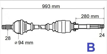 фото thumb №2, Піввісь привідна citroen c-crosser peugeot 4007 2.2hdi права t6095 3273py