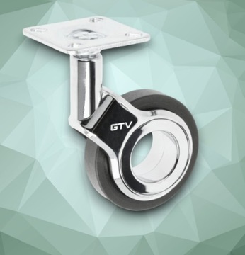 PREMIUM kółko meblowe rolka GIRA GTV CHROM fi 60 h-94,5 mm bez hamulca HIT