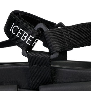 ICEBERG skórzane męskie sandały NOWOŚĆ BLACK ITALY roz.45