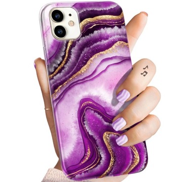 ETUI DO IPHONE 11 WZORY RÓŻOWY MARMUR PURPURA RÓŻ MARMUR OBUDOWA POKROWIEC