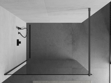 MEXEN KIOTO ŚCIANKA PRYSZNICOWA WALK-IN 130 x 200 CM GUN METAL szkło 8 mm