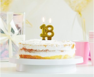 СВЕЧА РОЖДЕНИЯ, НОМЕР 18, ЗОЛОТОЙ МЕТАЛЛИЧЕСКИЙ номер