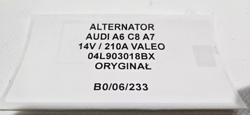 фото thumb №9, Генератор audi a6 c8 a7 14v / 210a 04l903018bx