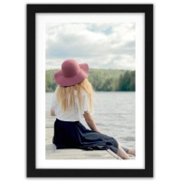 Деревянная фоторамка 21x30 прямая черная