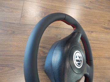 фото thumb №9, Кермо + подушка vw golf iv passat b5 bora червона nić