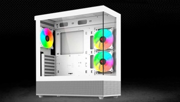 Obudowa komputerowa SAVIO SIGMA X1 WHITE Midi Tower ATX 3x Fan 120mm ARGB b