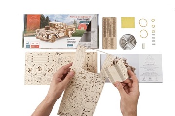 Пикап Лесоруба, механическая модель - пазл UGears 3D