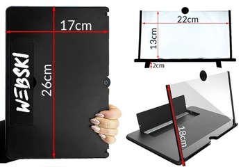 3D-усилитель экрана для телефона. Увеличивается до 12 ДЮЙМОВ с ПОДСТАВКОЙ.