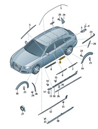 фото thumb №1, Молдинг порог задняя правая audi s4 b8 оригинал