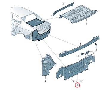 фото thumb №10, Vw passat b8 панель поперечный стена закрывающая pas задний оригинальный номер 3g5813301a