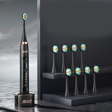 SONICZNA SZCZOTECZKA DO ZĘBÓW 8 GŁÓWEK + ŁADOWARKA