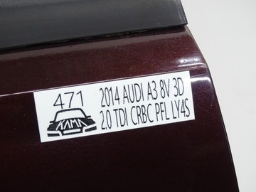 фото thumb №13, Дверь левый перед левая передние audi a3 8v 3d 3 дверь hb бордовый ly4s