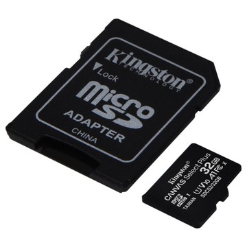Карта памяти Kingston SDCS2/32GB SDHC 32 ГБ class 10 100MB/s + адаптер