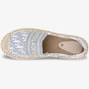 ESPADRYLE SLIP ON DAMSKIE Z NAPISAMI PLECIONE r 38