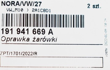 GNIAZDO OPRAWKA ŻARÓWKI POSTOJOWEJ VW T4 ORYGINAŁ
