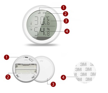 Датчик температуры и влажности ZigBee TUYA LCD Smart Life Домашний гигрометр