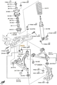 фото thumb №2, Подкладка болты рычага перед mazda mx-5 nc nd rx-8 оригинал