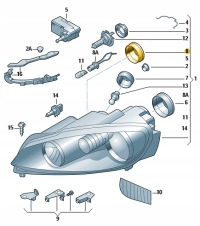 фото thumb №3, Захист заглушка фара vw golf jetta passat