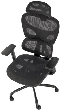 Fotel gamingowy ERGONOMICZNY GOTARD czarny siatkowy multiblock Halmar