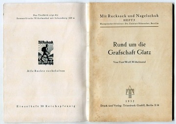 КЛОДЗКО и ОКРЕСТНОСТИ / Grafschaft GLATZ :: путеводитель: 1932 г.