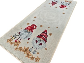 Bieżnik 40x100 cm ze skrzatami gobelinowy świąteczny Boże Narodzenie