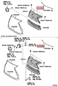 фото thumb №3, Lexus rx 2015+ прокладка капот решётка 5339548080 оригинал