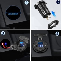 Купить Разъём автомобильные usb qc 3.0 2 pd wolotmierz 12v 24v ip66 выключатель 78w, фото thumb