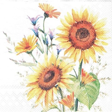 Serwetka do decoupage 33x33cm - Sunflowers słoneczniki